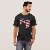 Video Game 4th Of July Controller American Flag T-Shirt (Vorne ganz)