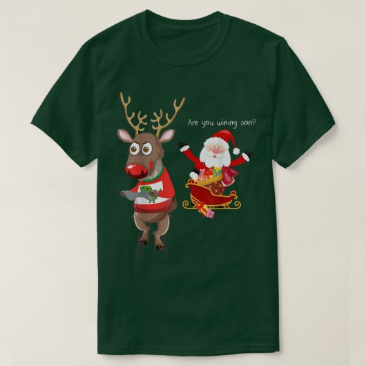 video game addictive deer Christmas T-Shirt (Design vorne)