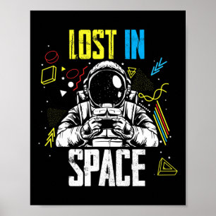 Video Game Astronauten Liebe Gaming Space Gamer ve Poster