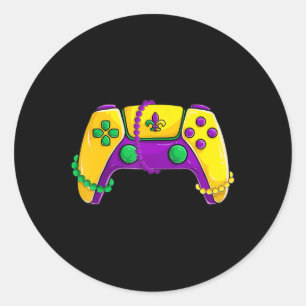 Video Game Beads Kids Mardi Gras Runder Aufkleber