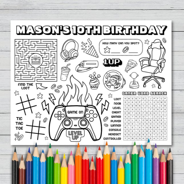 Video Game Birthday Activity Sheet (Von Creator hochgeladen)