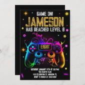 Video Game Birthday Boy Gamer Party Einladung (Vorne/Hinten)