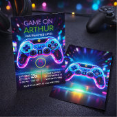 Video game birthday invitation einladung