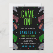 Video Game Birthday Invitation Pixel Game Party Einladung (Vorderseite)
