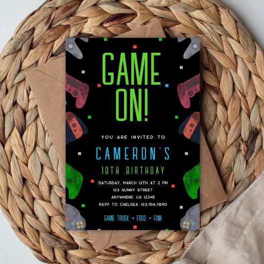 Video Game Birthday Invitation Pixel Game Party Einladung