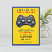 Video Game Birthday Party Einladung (Stehend Vorderseite)