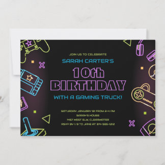 Video Game Birthday Party Einladung