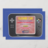 Video Game Birthday Party Gamer Boy Console laden Einladung (Vorne/Hinten)