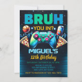 video game birthday party invitation einladung (Vorderseite)