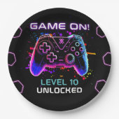 Video Game Birthday Party Pappteller (Vorderseite)