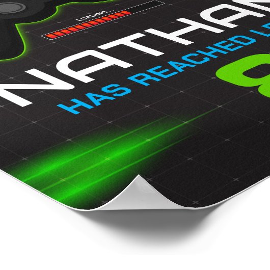 Video Game Birthday Party Sign Boys Poster (Ecke)