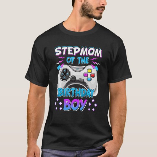 Video Game Birthday Party Stepmom Of The Bday Boy T-Shirt (Vorderseite)