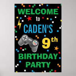 Video Game Birthday Party Willkommenspender Poster