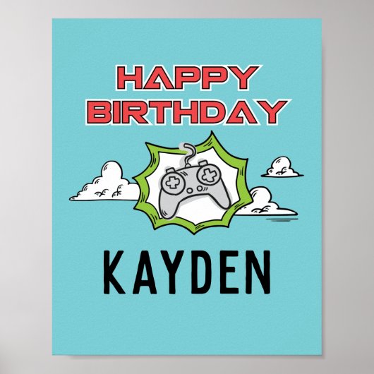 Video Game Birthday Poster (Vorne)