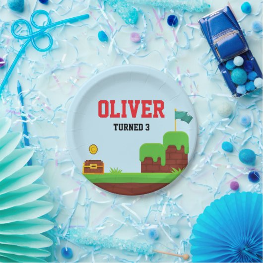 Video Game Birthday Tellers Gamer Party - Zubehör Pappteller (Party)