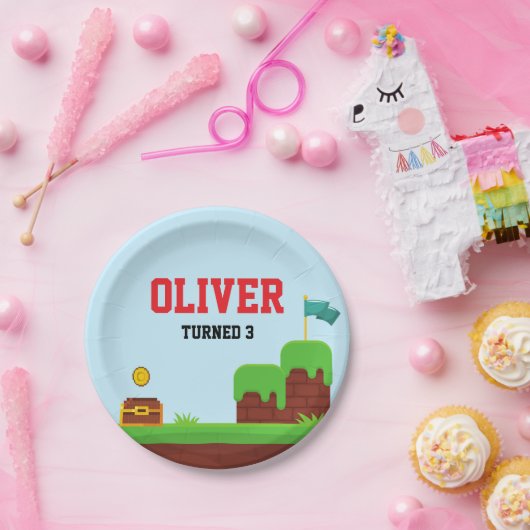 Video Game Birthday Tellers Gamer Party - Zubehör Pappteller (Party)