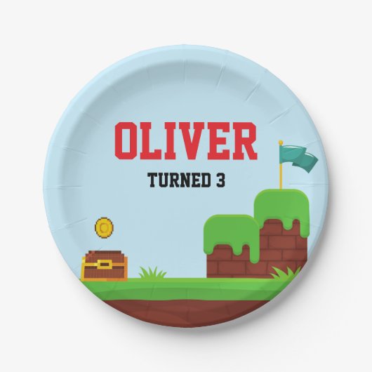 Video Game Birthday Tellers Gamer Party - Zubehör Pappteller (Vorderseite)