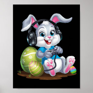 Video Game Bunny Egg Ostertag Gamer Kinder Jungs G Poster