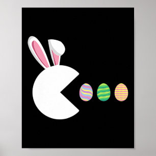 Video Game Bunny Eggs Osterspiel Kinderspielerinne Poster