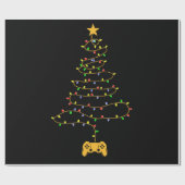 Video Game Christmas Tree Lights Gaming Pajama Geschenkpapier (Flach)