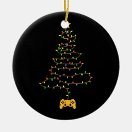 Video Game Christmas Tree Lights Gaming Pajama Keramik Ornament