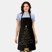 Video Game Christmas Tree Lights Gaming Pajama Schürze (Getragen)