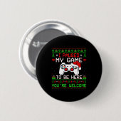Video Game Christmas Ugly Sweater Funny Gamer Gami Button (Vorne & Hinten)
