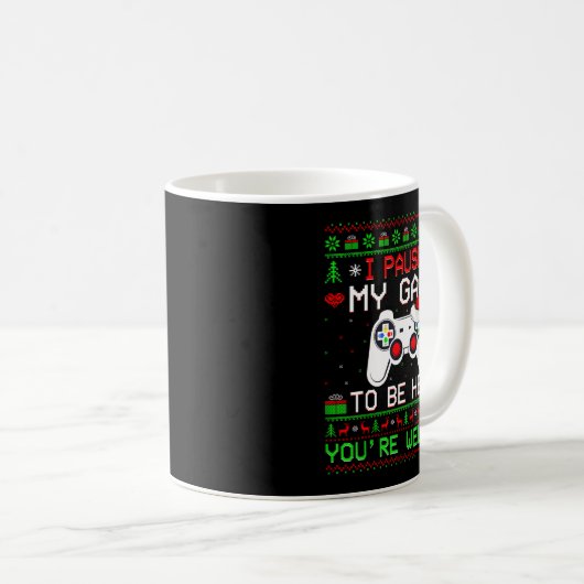 Video Game Christmas Ugly Sweater Funny Gamer Gami Kaffeetasse (VorderseiteRechts)