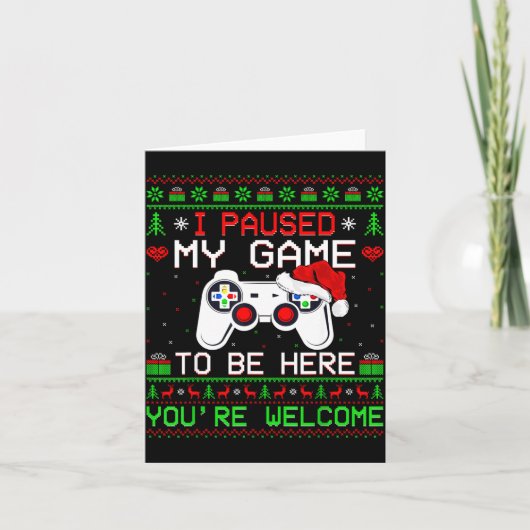 Video Game Christmas Ugly Sweater Funny Gamer Gami Karte (Vorderseite)