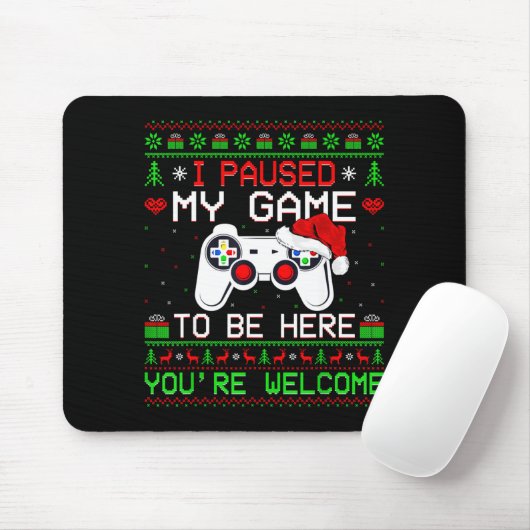 Video Game Christmas Ugly Sweater Funny Gamer Gami Mousepad (Mit Mouse)