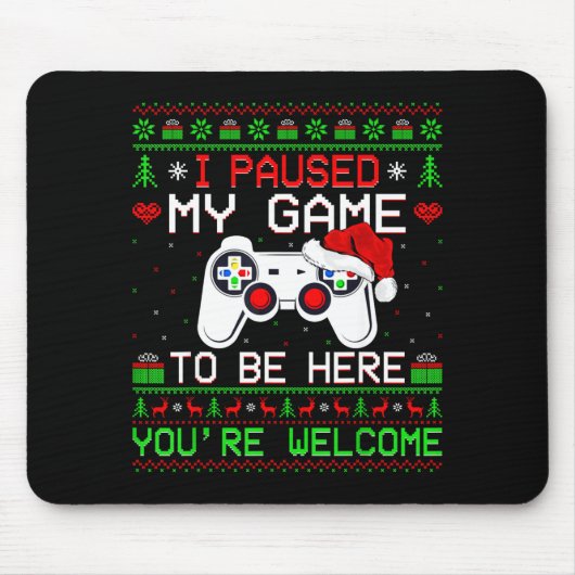 Video Game Christmas Ugly Sweater Funny Gamer Gami Mousepad (Vorne)
