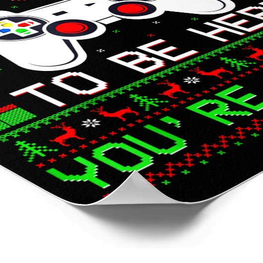 Video Game Christmas Ugly Sweater Funny Gamer Gami Poster (Ecke)