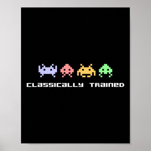 Video Game Clicated Alien Invaders Vintag Poster (Vorne)