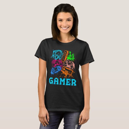 Video Game Console Controllers Clic Gamer Lover Co T-Shirt (Vorne ganz)