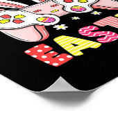 Video Game Controller Bunny Gamer Happy Oaster Poster (Ecke)
