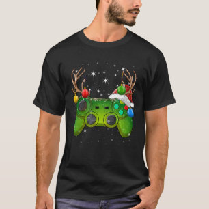 Video Game Controller Christmas Lights Gamer T-Shirt