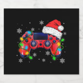 Video Game Controller Christmas Santa Hat Gamer Bo Bierflaschenetikett (Einzelnes Label)