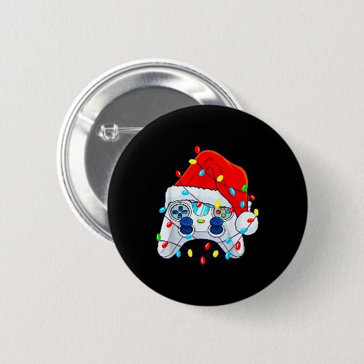 Video Game Controller Christmas Santa Hat Gamer Bo Button (Vorne & Hinten)