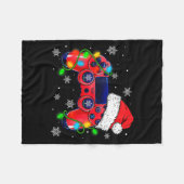 Video Game Controller Christmas Santa Hat Gamer Bo Fleecedecke (Vorderseite (Horizontal))