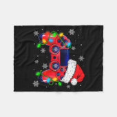 Video Game Controller Christmas Santa Hat Gamer Bo Fleecedecke (Vorderseite (Horizontal))