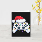 Video Game Controller Christmas Santa Hat Gamer Bo Karte (Gelbe Blume)