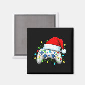 Video Game Controller Christmas Santa Hat Gamer Bo Magnet (Vorderseite/Rückseite)