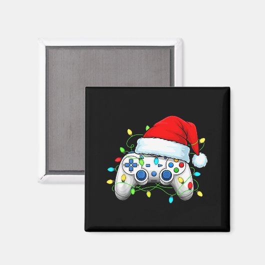 Video Game Controller Christmas Santa Hat Gamer Bo Magnet (Vorderseite/Rückseite)