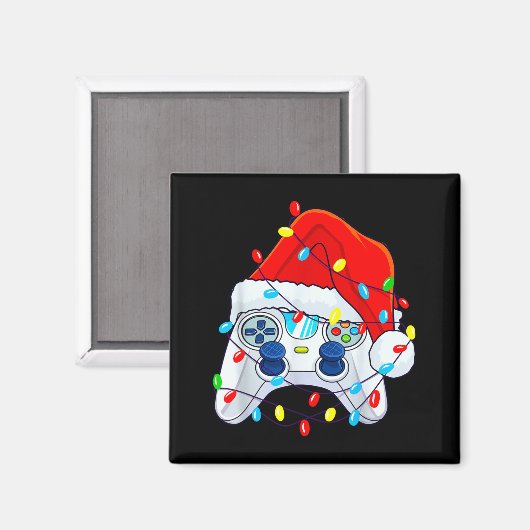 Video Game Controller Christmas Santa Hat Gamer Bo Magnet (Vorderseite/Rückseite)