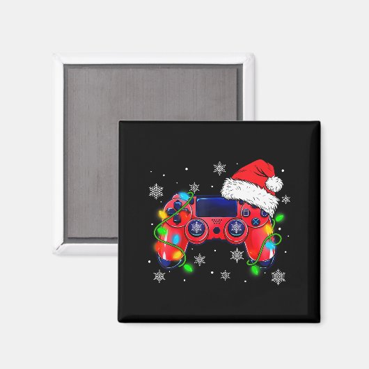 Video Game Controller Christmas Santa Hat Gamer Bo Magnet (Vorderseite/Rückseite)