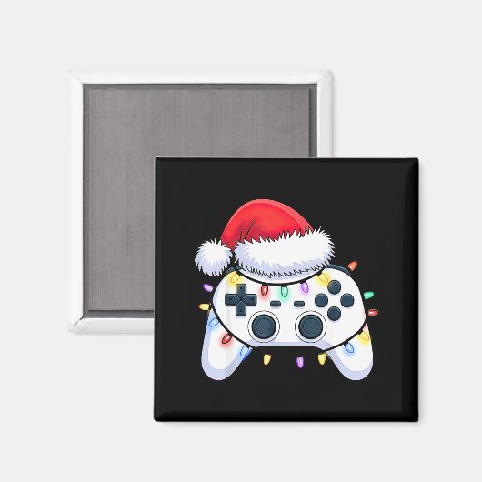 Video Game Controller Christmas Santa Hat Gamer Bo Magnet (Vorderseite/Rückseite)