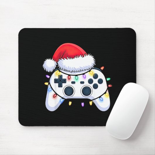 Video Game Controller Christmas Santa Hat Gamer Bo Mousepad (Mit Mouse)