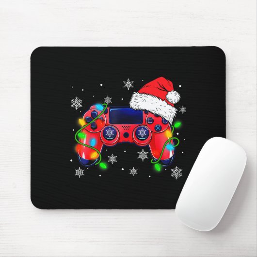 Video Game Controller Christmas Santa Hat Gamer Bo Mousepad (Mit Mouse)