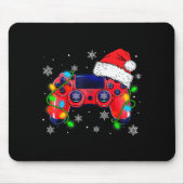Video Game Controller Christmas Santa Hat Gamer Bo Mousepad (Vorne)