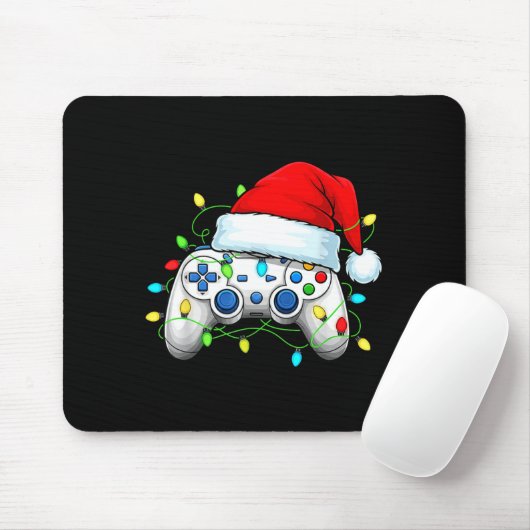 Video Game Controller Christmas Santa Hat Gamer Bo Mousepad (Mit Mouse)